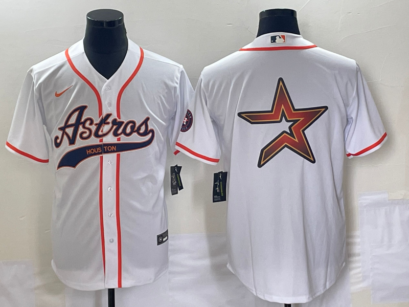 Men's Houston Astros White Team Big Logo Cool Base Stitched Baseball Jersey Men's Houston Astros White Team Big Logo Cool Base Stitched Baseball Jersey